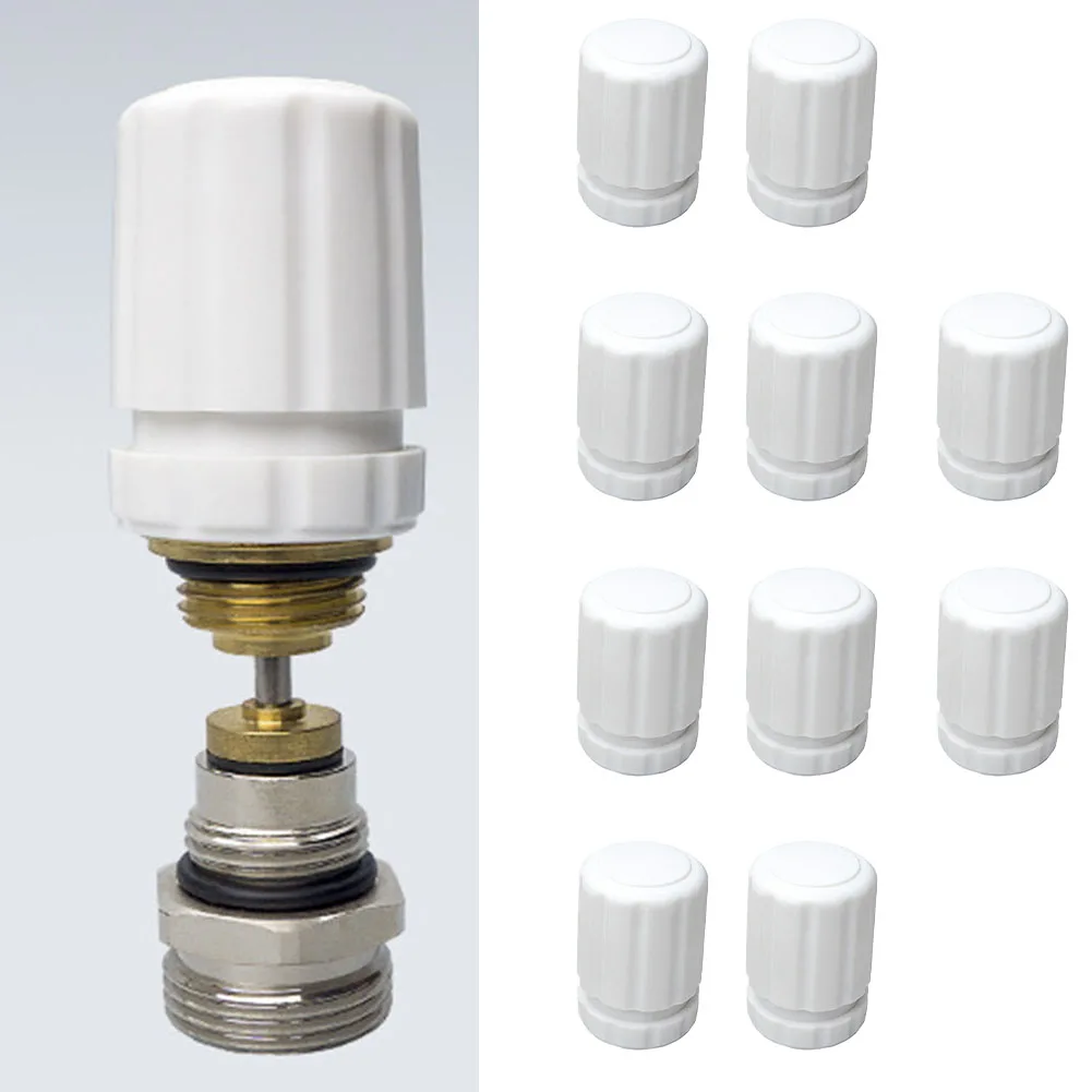 10pcs Hand Wheel Switches Underfloor Heating Manifold M30×1.5 Thread White ABS Hand Wheel Switch Heater Accessories