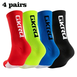 Gvention Q-Chaussettes de cyclisme à compression pour infirmière, vélo de route, course à pied, VTT, hauteur du genou, blanc, sport, drôle, marque, noir, nouveau, 2023, 4 paires