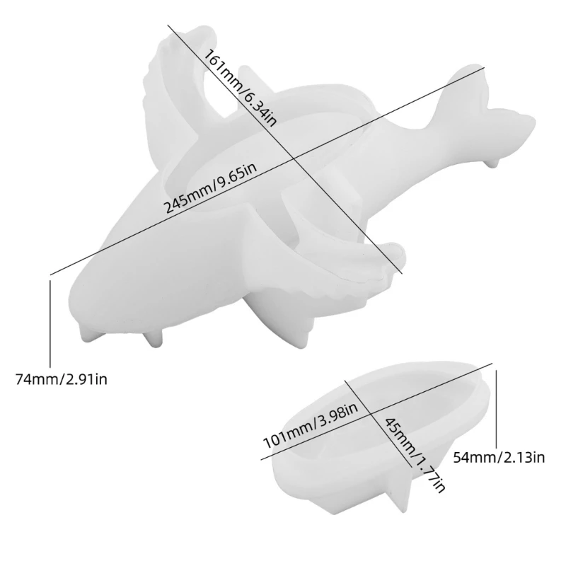 Molde silicone animal oceano baleia criativa para caixa armazenamento molde recipiente joias