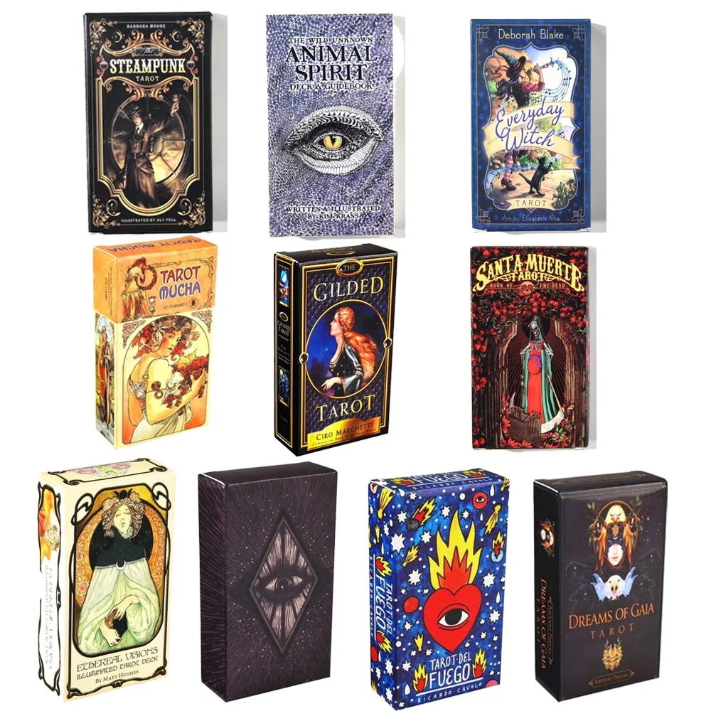 All English  With PDF-guidebook COSMA VISIONS Tarot Cards Classic Self-Learning Props Divination Rune Oracle prism Board Game