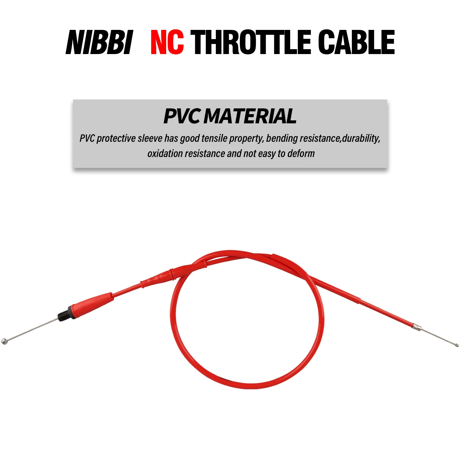 NIBBI Motorcycle Throttle Cable 117cm Clutch Line Cable Wire Atv Quad Frenzy Dirt Bike Motorcycles Accessories For NC Engine