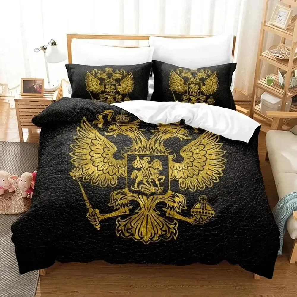 3D Print Russian Flag State Insignia Bedding Set Duvet Cover Bed Set Quilt Cover Pillowcase Comforter king Queen Size Boys Adult