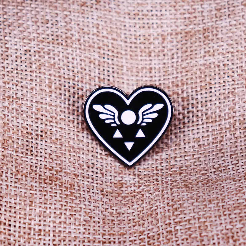 Video Game Undertale Delta Rune Symbol Enamel Pin Heart Badge Brooch Backpack Decoration Jewelry view 3