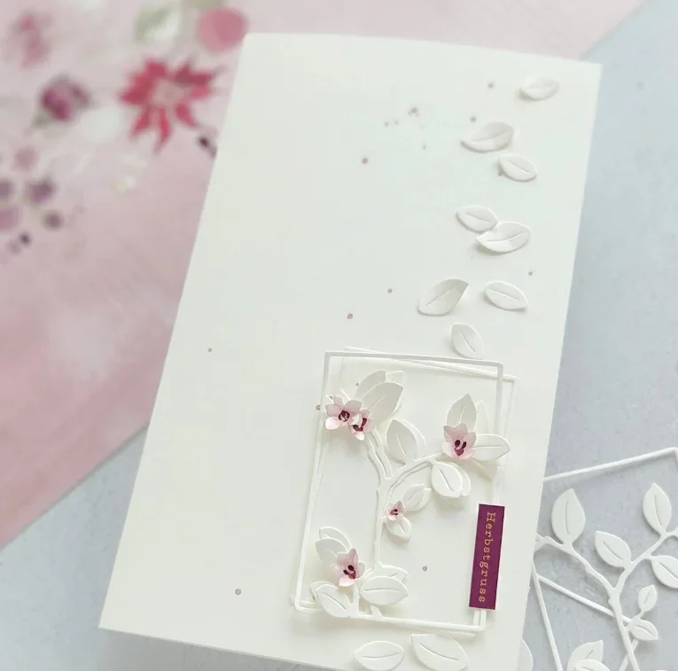 Piggy Craft metal cutting dies cut die mold Leaf photo frame Scrapbook paper craft knife mold blade punch stencils dies