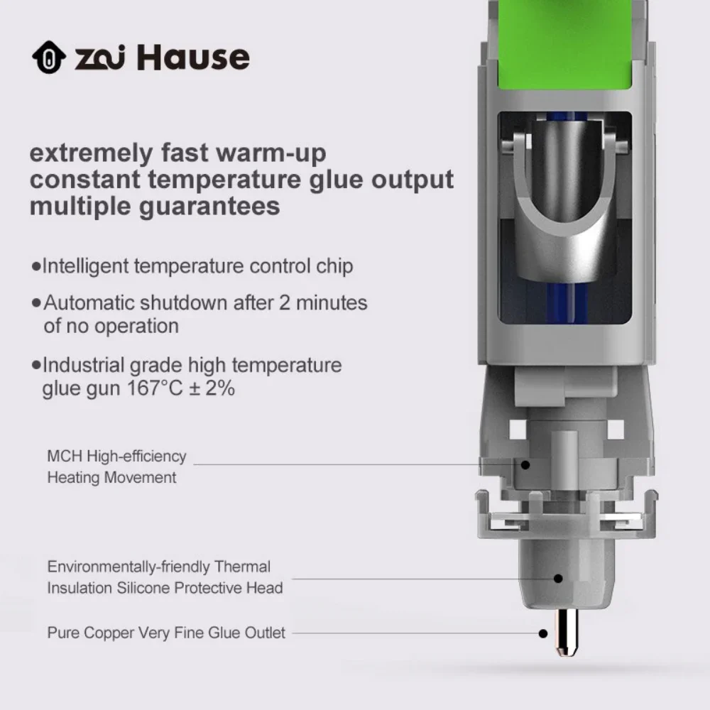 家庭用のワイヤレスレスグルーガン,強力な加熱ガンキット,プレミアム接着剤スティック付き