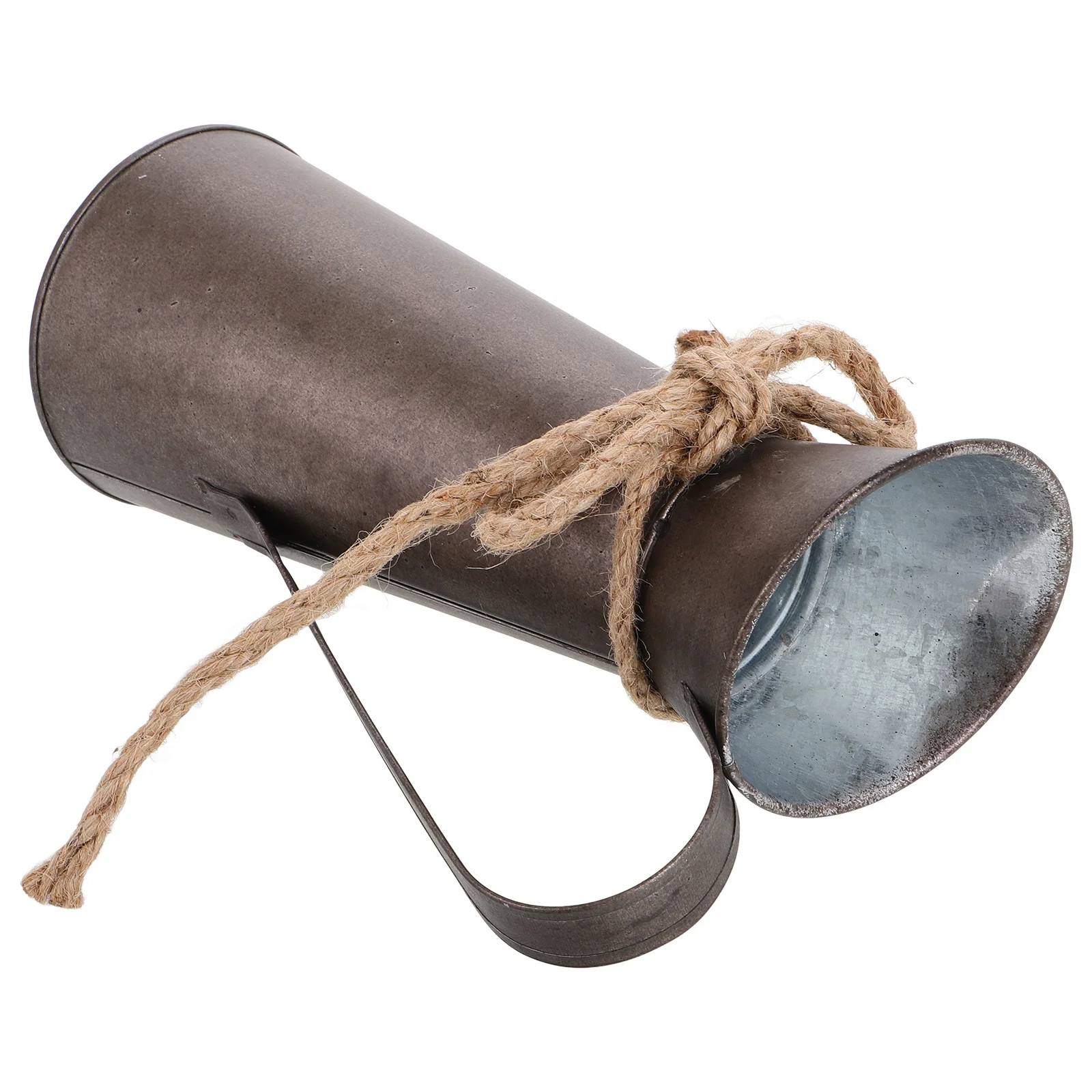 

Vintage Metal Flower Bucket Rustic Iron Plant Pot for Dried Fresh Flowers Farmhouse Decorative Vase Home Living Room Mantel