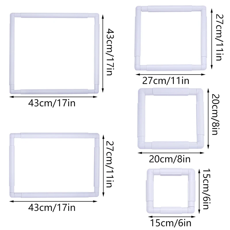 Lmdz 1 peça quadro de bordado de formato quadrado, faça você mesmo, aro de bordado, ponto cruz, ferramenta artesanal, suporte quadrado, formato retangular, aro