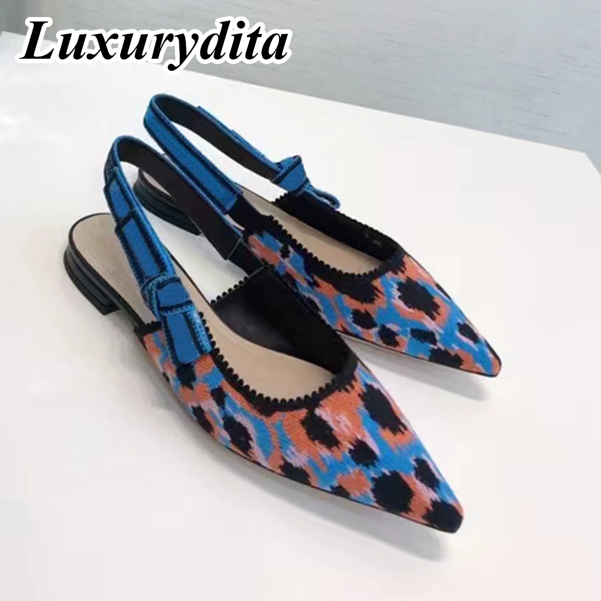 Top Quality Luxury Womens Sandal Casual Lace Flat Fashion Embroidered Muller Shoes Designer Silk Leather Soled High Heel