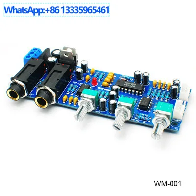 Para audiophile alta fidelidade fonte de alimentação dupla pt2399 amplificador microfone digital eco reverb placa ktv karaoke atraso