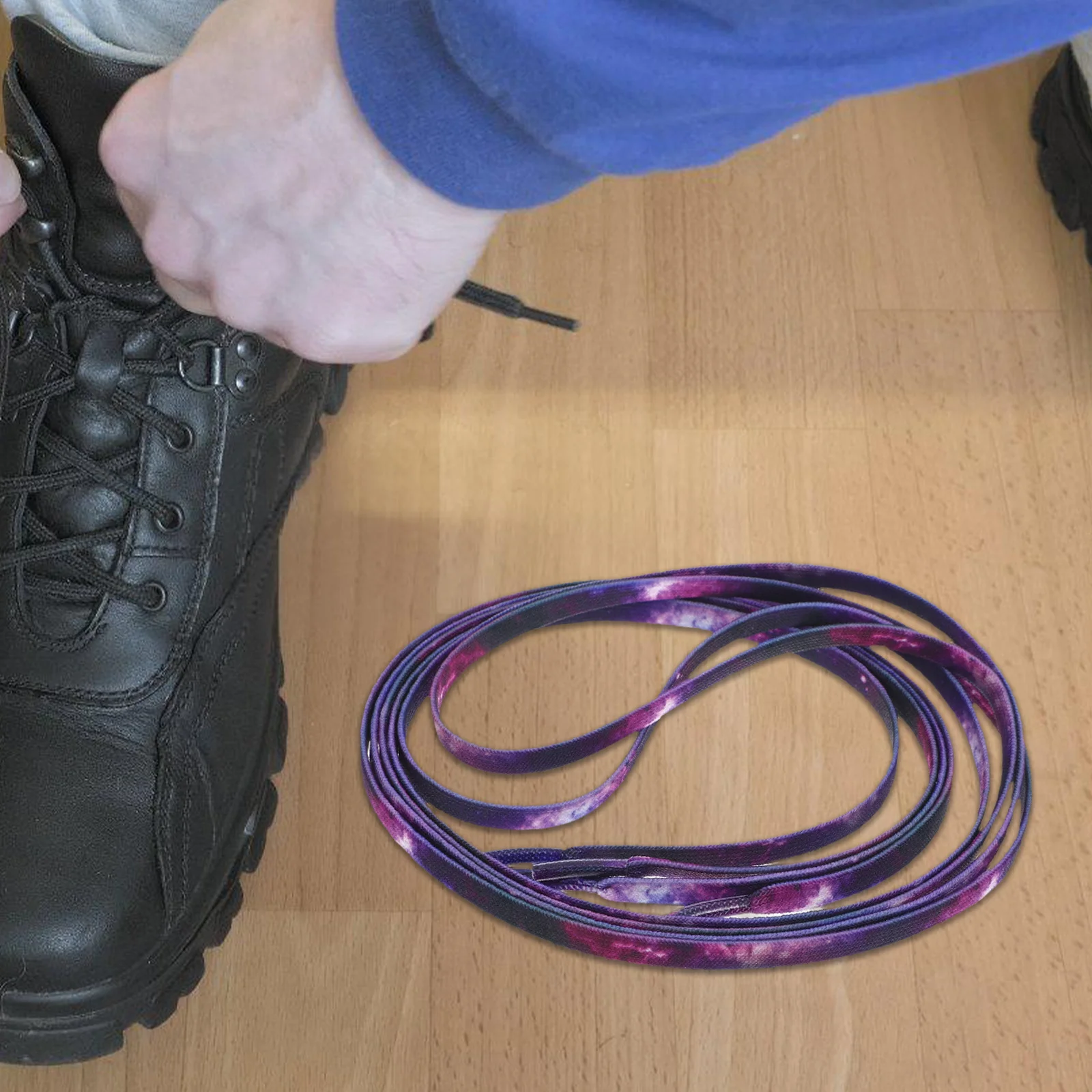 

1Pair Pattern Shoelaces 120Cm Multi-Functional Flat Laces for Sneakers Sports Shoes Replacement Sturdy PU Fiber Unisex