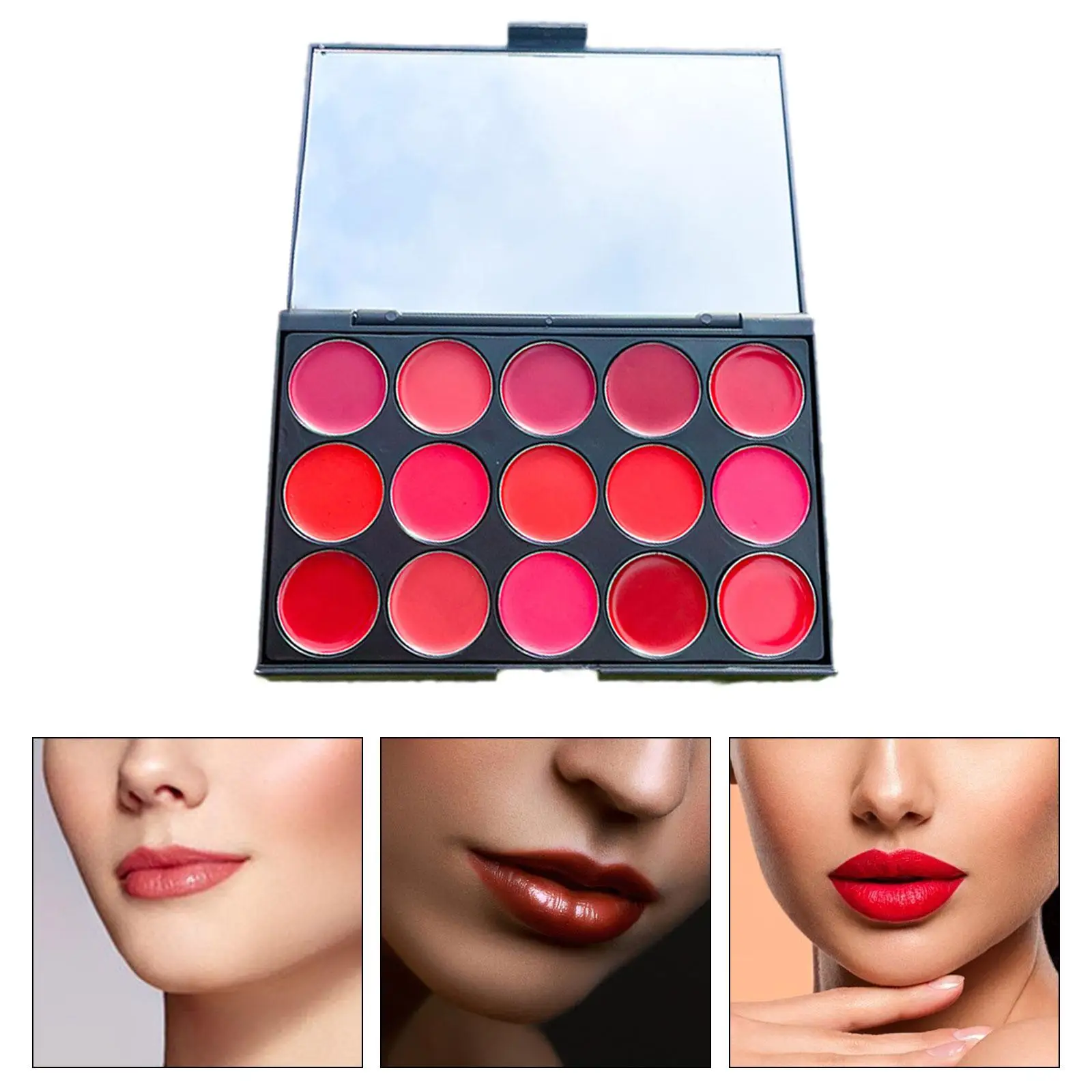 Lip Glosses Cream Palette Pro Multicolor Lipstick Stain Plate Makeup Kit for Casual Party and Gift