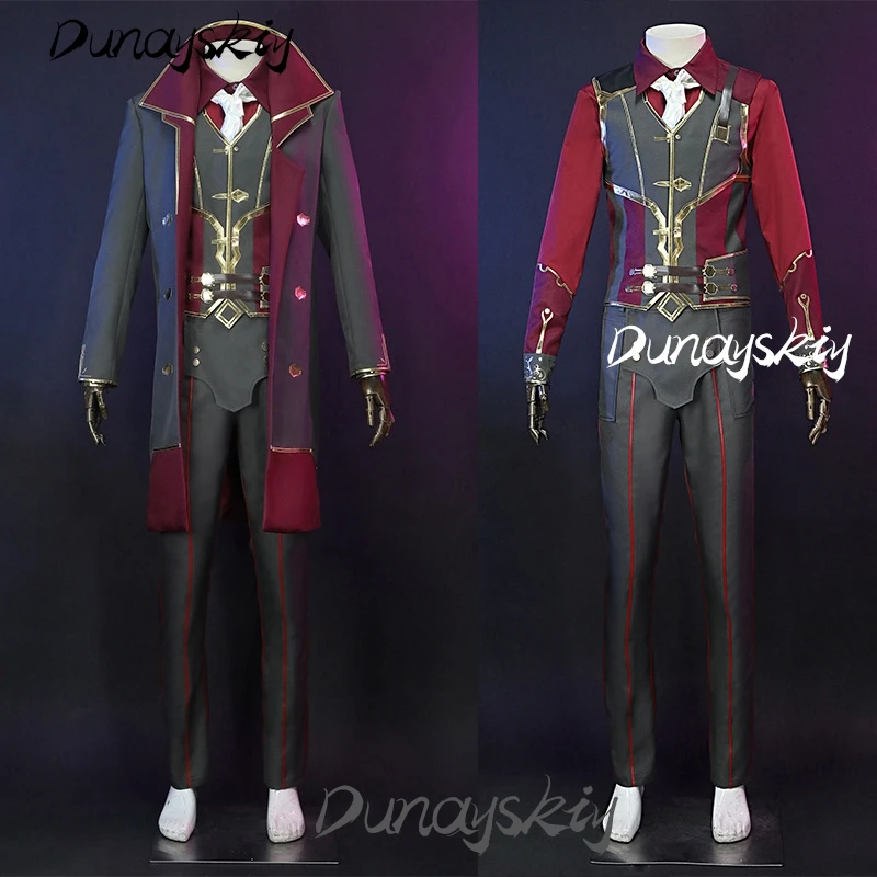 Silco cosplay traje com sapatos casaco roupa jogo lol arcano jinx pai gangland homem adulto role play para o dia das bruxas personalizado