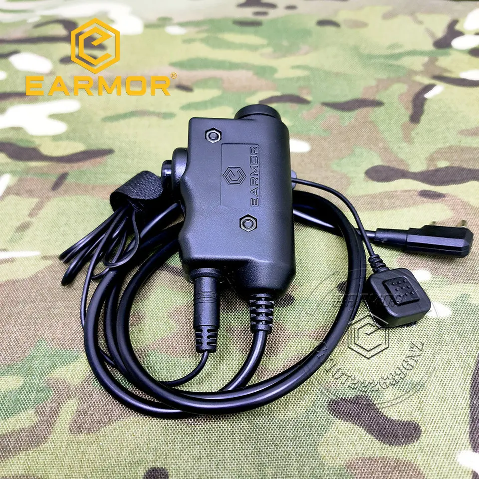 OPSMEN-adaptador Earmor M52 PTT Airsoft, auriculares tácticos PTT Kenwood Midland, ampliar la combinación de botones de línea de dedo