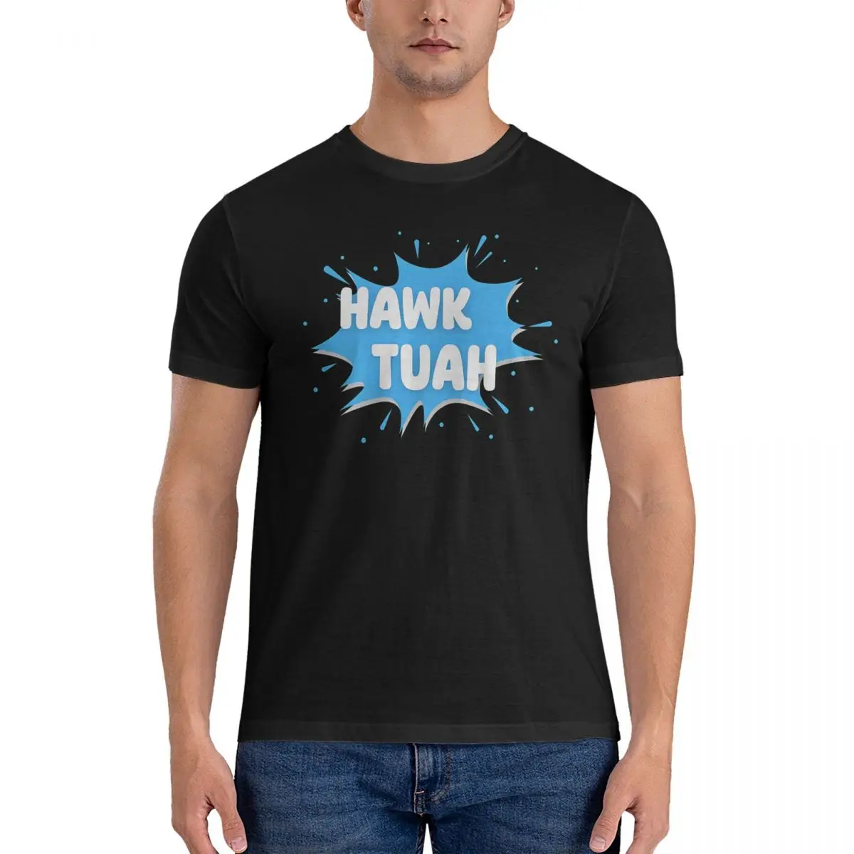 

Men Elegant T Shirt Hawk Tuah Spit On That Thang Pure Cotton Tops Vintage Short Sleeve Crew Neck Tees Gift Idea T-Shirts