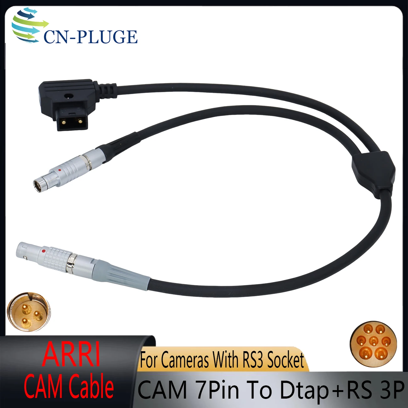 ARRI cforce RF Motor/ Cmotion cRRO Motor and Camin CAM (7p) to RS(3p)+ Dtap for RED KOMODO V-RAPTOR Camera RUN/STOP Cable