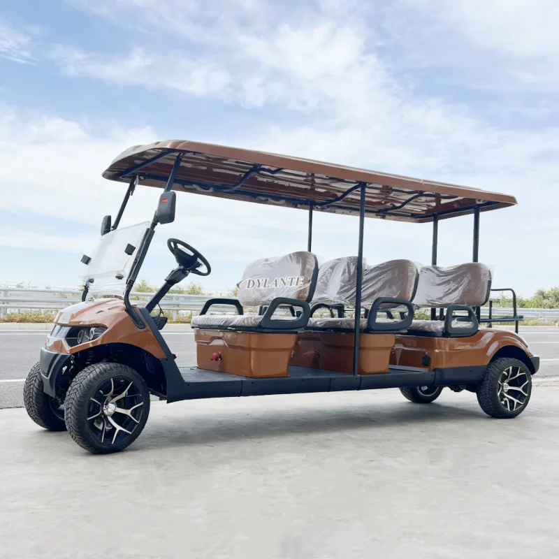 8 مقاعد عربة جولف مصنع 48 فولت على الطرق الوعرة عربة جولف الشارع القانوني الكبار جولف سكوتر لوحة طاقة شمسية الصيد رفع مركبة كهربية
