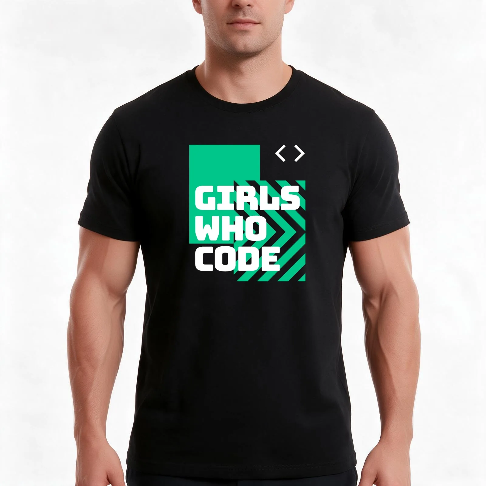 Girls Who Code - Green and White Programming T-Shirt, Summer Casual Cotton Tee, Oversized Streetwear Tops, Vintage Graphic Print