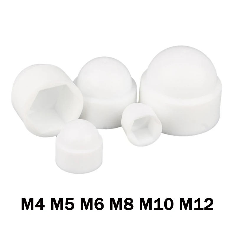 

10/20/50pcs Acorn Nuts M4 M5 M6 M8 M10 M12 White Plastic Decorative Cap Blind Nuts Caps Covers Hex Dome Acorn Nut