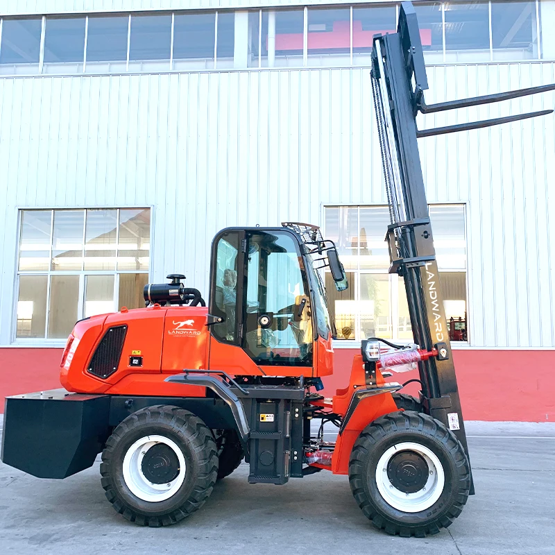 China Factory Customized Manufacture 3-10 ton Loading Capacity All Terrain forklift trucks diesel Rough Terrain Forklifts