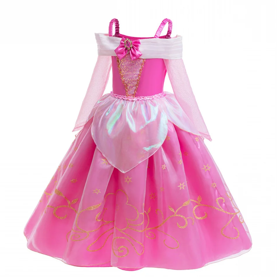 Aurora Cosplay Princess Dress Girls Ball Gown Children Sleeping Beauty Stage Performance Clothes Kids Birthday Gift