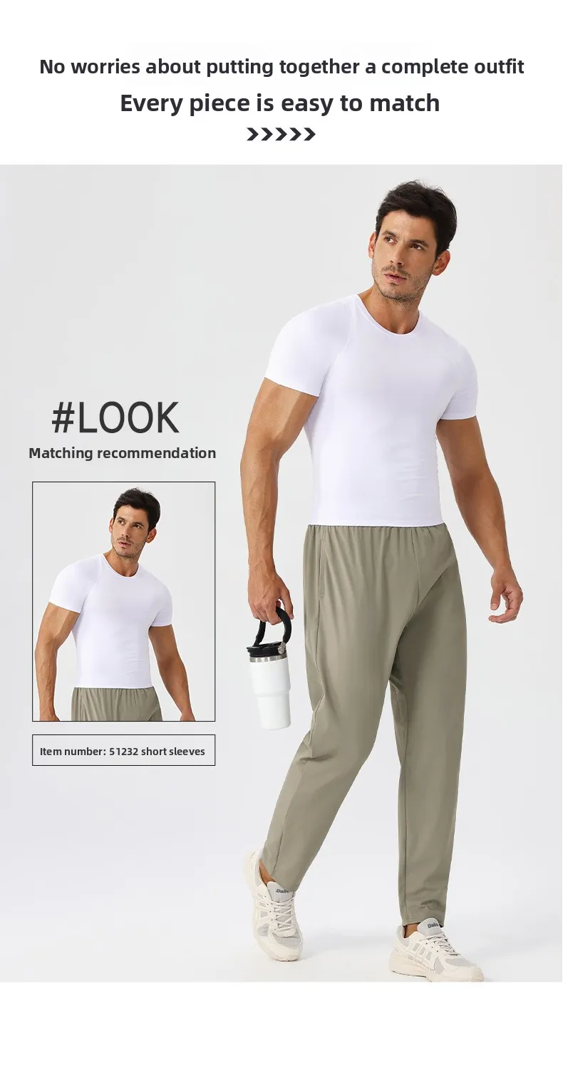 Herren Sport-Freizeit-Jogginghose Schnelltrocknend Atmungsaktiv für Fitness und Laufen Outdoor Dehnbare und Locker Sitzende Trainingshose – Detail 15