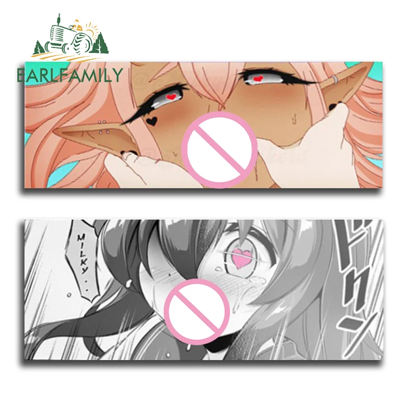 

EARLFAMILY Hentai Ahegao Face Sexy Girl Car Sticker Racing Drifting Decal Car Accessories Vinyl Bumper Windows Graphics Decor