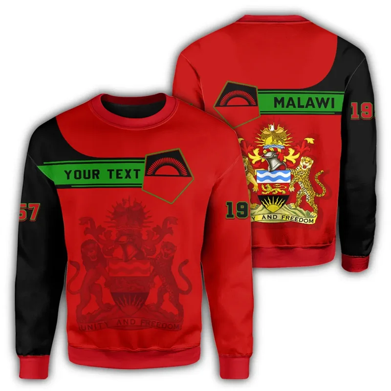 

Malawi Flag Map Graphic Sweatshirts For Men Clothes Fashion Women Sweater Casual Male Streetwear Autumn Pullovers Boy Tracksuit