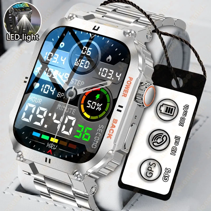 

2025 Новые уличные военные прочные умные часы мужские 1,91-дюймовые AMOLED HD полноэкранные сенсорные светодиодные умные часы с Bluetooth-вызовом