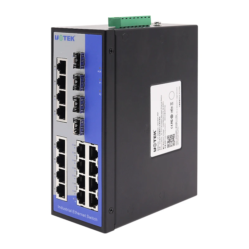 

UOTEK 20-портовый полногигабитный неуправляемый коммутатор POE Ethernet с DIN-рейкой, низкое энергопотребление, защита IP40 UT-62020G-16GT4GP-BNF
