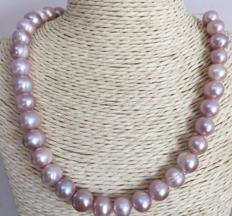 

gorgeous 9-10mm south sea baroque lavender pearl necklace 18"14K Gold Clasp