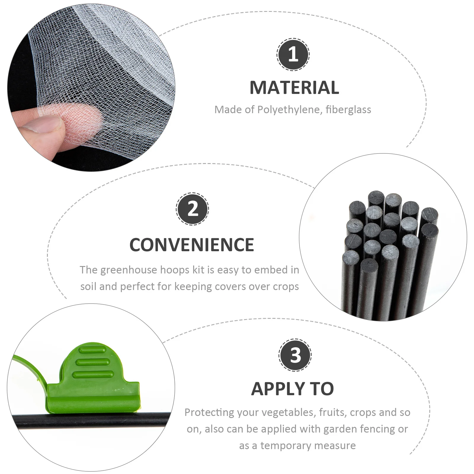 

Insect Net Set Garden Netting Kit Plants Fence Protective for Protection Flowers Mesh
