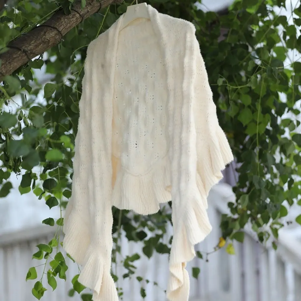 جديد دافئ الكشكشة شال غير النظامية سميكة الكتف أعلى سترة غير رسمية وشاح شال الخريف الشتاء #4