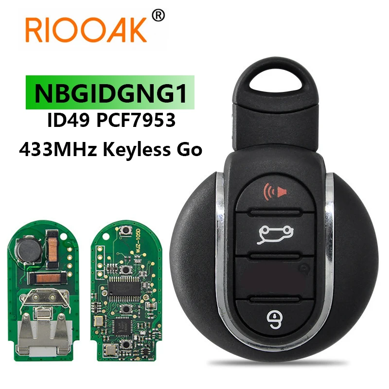 

NBGIDGNG1 ID49 PCF7953 433MHz Keyless Go Car Remote Control Key For BMW Mini Cooper Clubman F55 F56 2014-2018