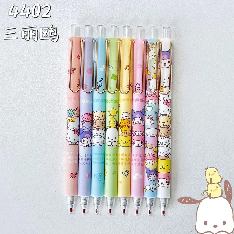 Imagem -04 - Sanrio Kawaii Animal Press Gel Pen Tinta Preta Bonito Canetas Neutras Brinde Promocional Escritório Material Escolar 0.5 mm 24 Pcs por Lote