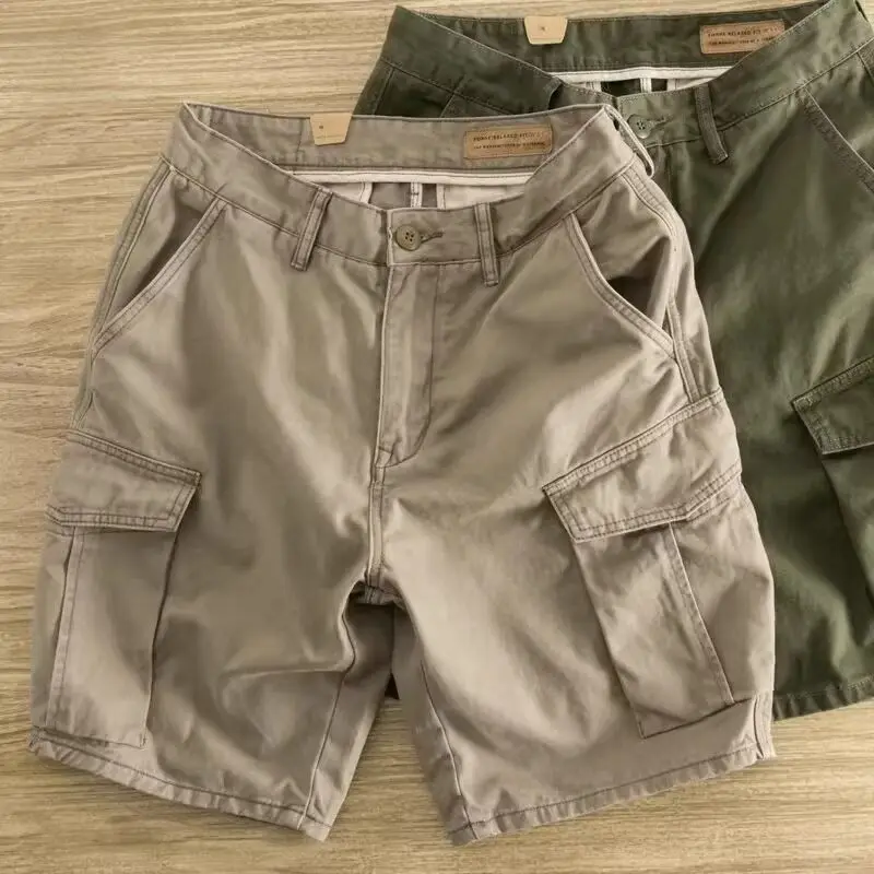 

Men's Workwear Shorts Summer Loose Large Size Straight Leg Multi Pocket Dirt Resistant Wear Resistant Casual Five-Quarter Pants