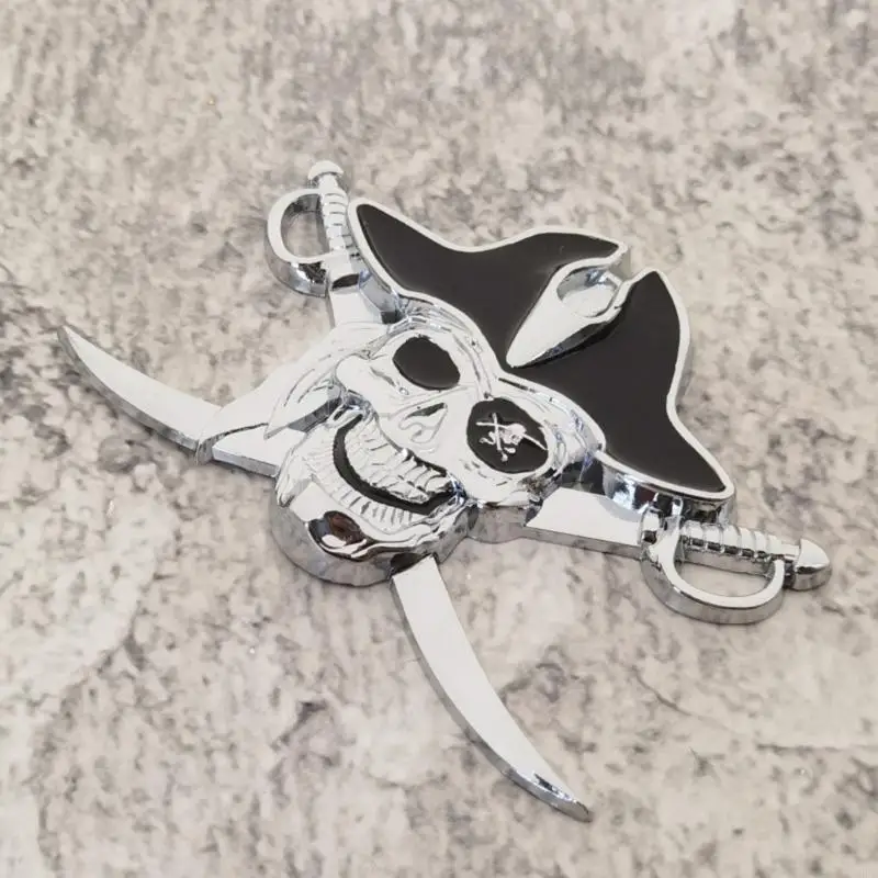 Zinc Alloy Pirate Car Sticker Metal Automotive Decal For Vehicle Bike Motorcycle Exterior Upgraded Easy Install R6FB