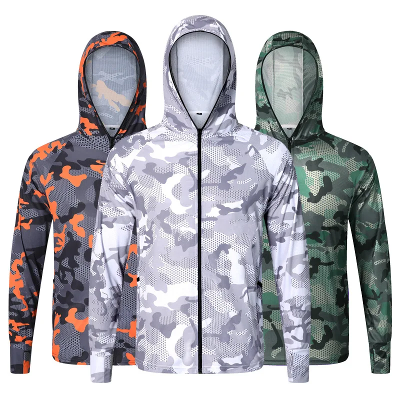 

Outdoor Sun Protection Clothes Fishing Clothes Breathable Quick-drying Sport Hooded Long-sleeved Thin Style Customized Wholesale