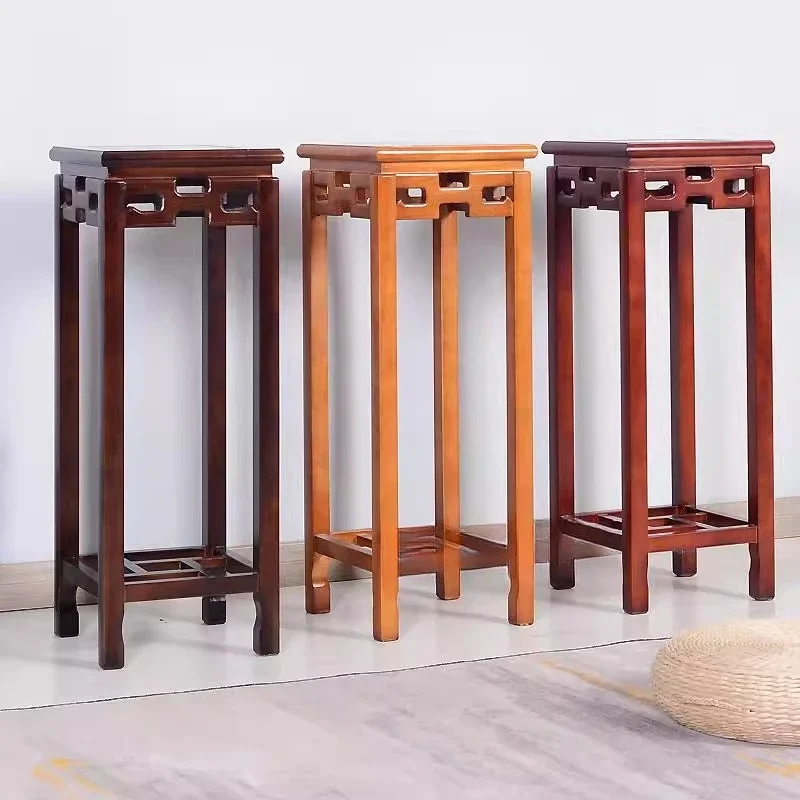 

Square living room antique household dill stand bonsai stand floor-to-ceiling handicraft rack solid wood Chinese flower rack