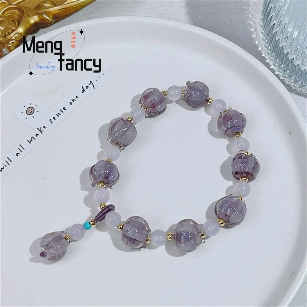 

New Simple Female National Style Lotus Bracelet Natural Stone Ornaments Exquisite Charms Sexy Young Girls Luxury Quality Jewelry