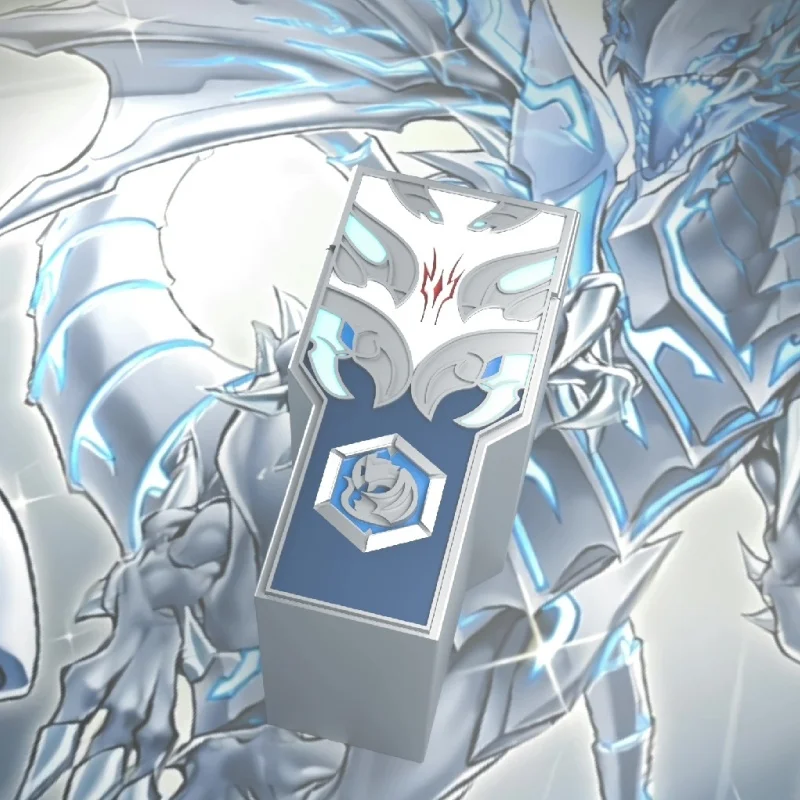 Suitable for Yu-Gi-Oh! Blue-Eyes White Dragon Themed 3D Printed Card Box PLA Material Creative Game Collection Card Storage Box