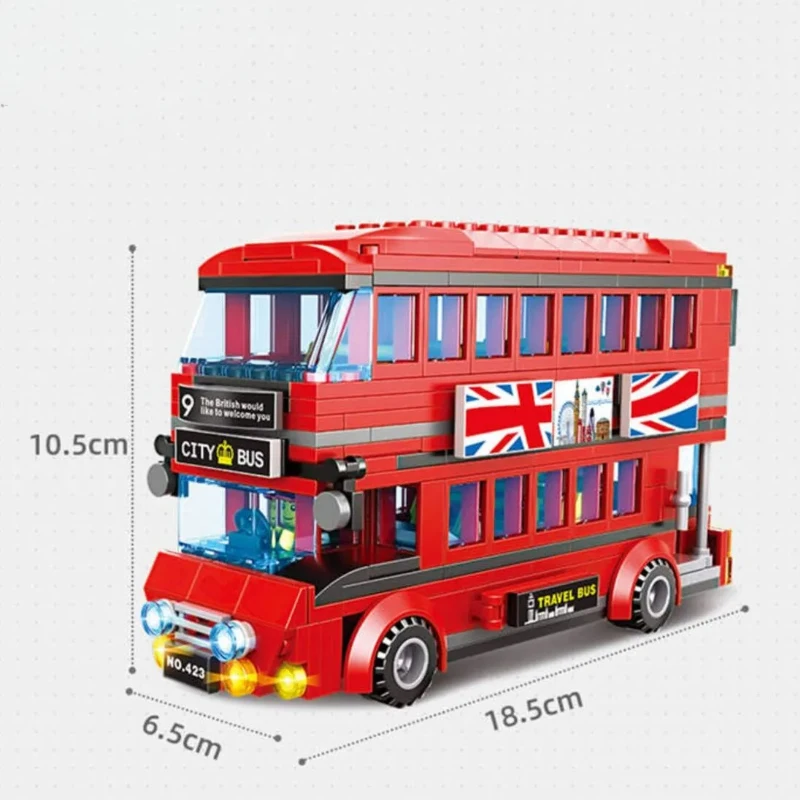 City London Bus Station Building Blocks Set Double Deckers London Travel BusLearning Roleplay STEM Bricks Gift for Boys Girls