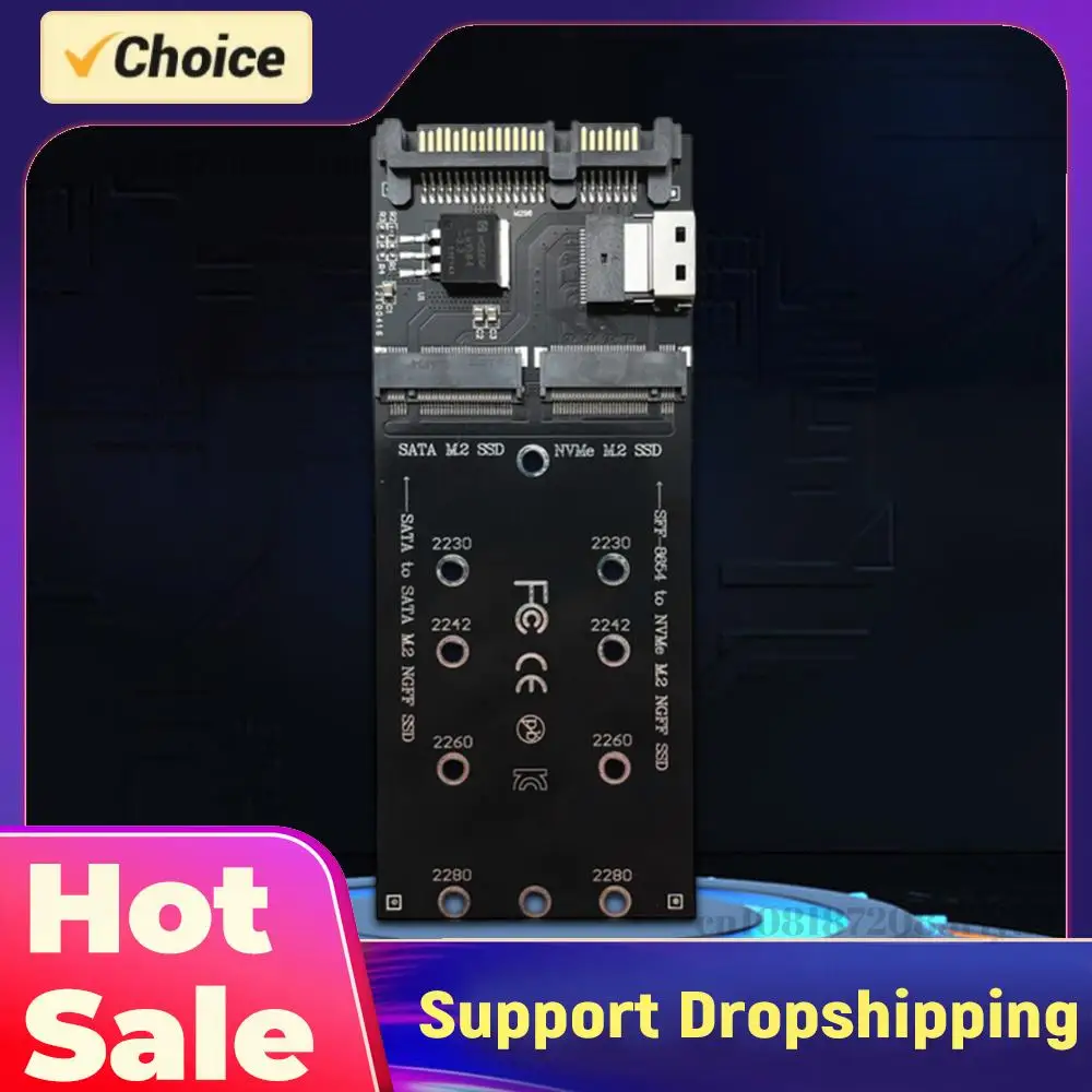 

Адаптер M.2 на SATA, SFF-8654 на M2 NVME SSD, 22-контактный SATA на M2, комбинированная карта расширения 2-в-1 для материнских плат ПК