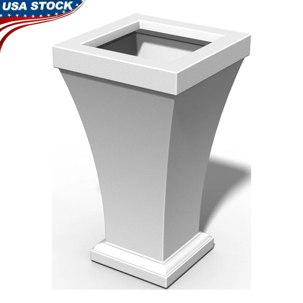 

Self-Watering Polyethylene Planter Square Weather-Resistant UV Resistant Garden Pot with Drainage Holes Outdoor Indoor Plants