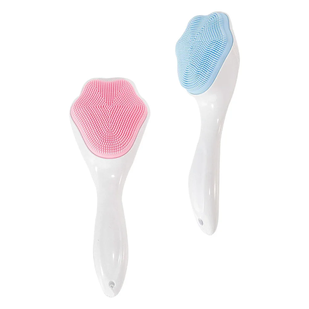 2-teiliger Silikon-Gesichtsreiniger, manuelles Hautpeeling, sicher und gesund, geeignet für den Heimgebrauch auf Reisen, Silikon-Gesichtswäscher