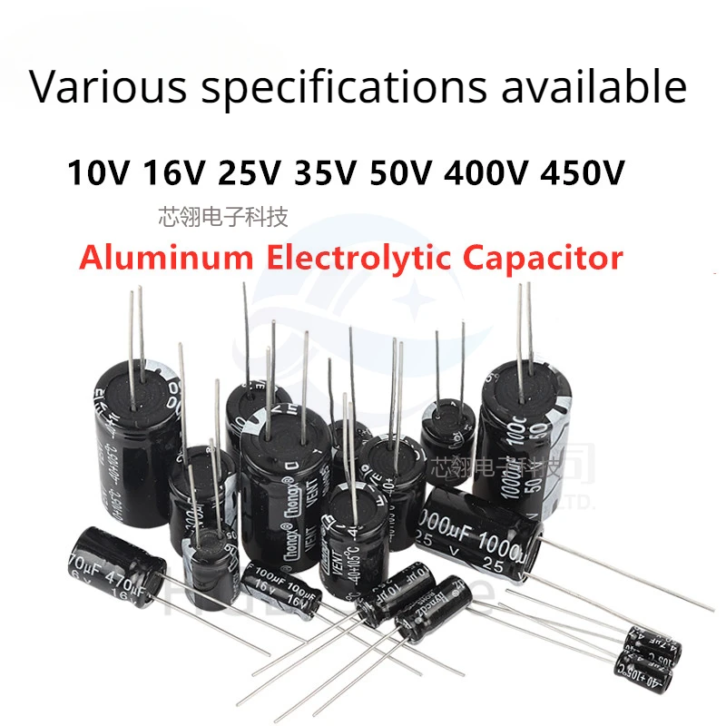 Aluminiowa kondensator Elektrolytische 6.3/10/16/25/35/50/63/100/400/450V 10uf 47Uf 100Uf 220Uf 330Uf 470Uf 680Uf 1000Uf 1500Uf