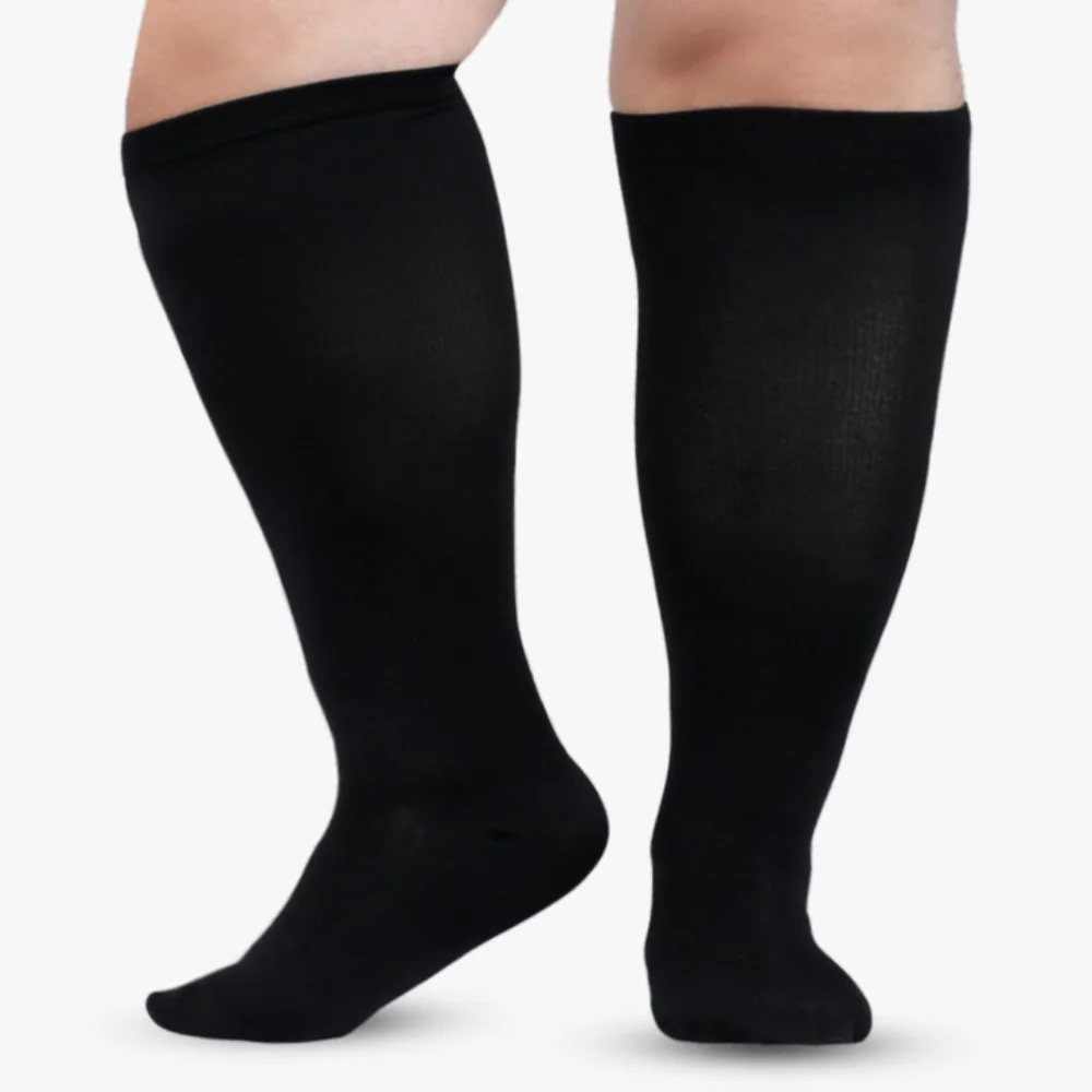 Large Size Men and Women Compression Socks Special Plus Size Unisex Long Solid Color Running Fitness Pressure Socks 2XL 3XL 4XL