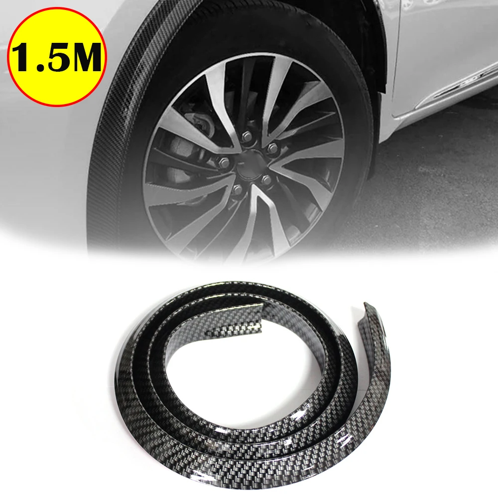 1/2PCS Carbon Fiber Patterned Car Wheels Tire Arches Universal Car Wheel Fenders Arch Decorative Wheel Eyebrow Lips Protect Tape