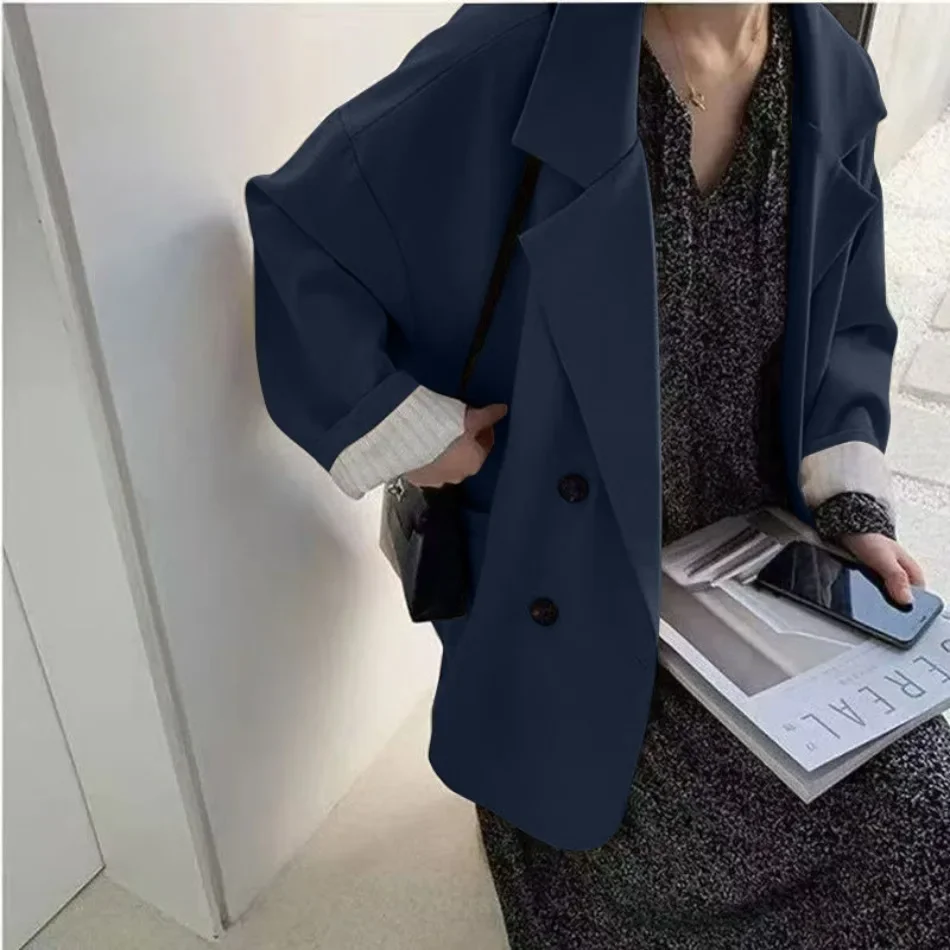Neue Frühling-Herbst-Damen-Blazer, lockere Passform, koreanische Mode, Vintage-Blazer, Anzugjacke, elegante Damenmäntel, Streetwear, Damenbekleidung – Detail 20