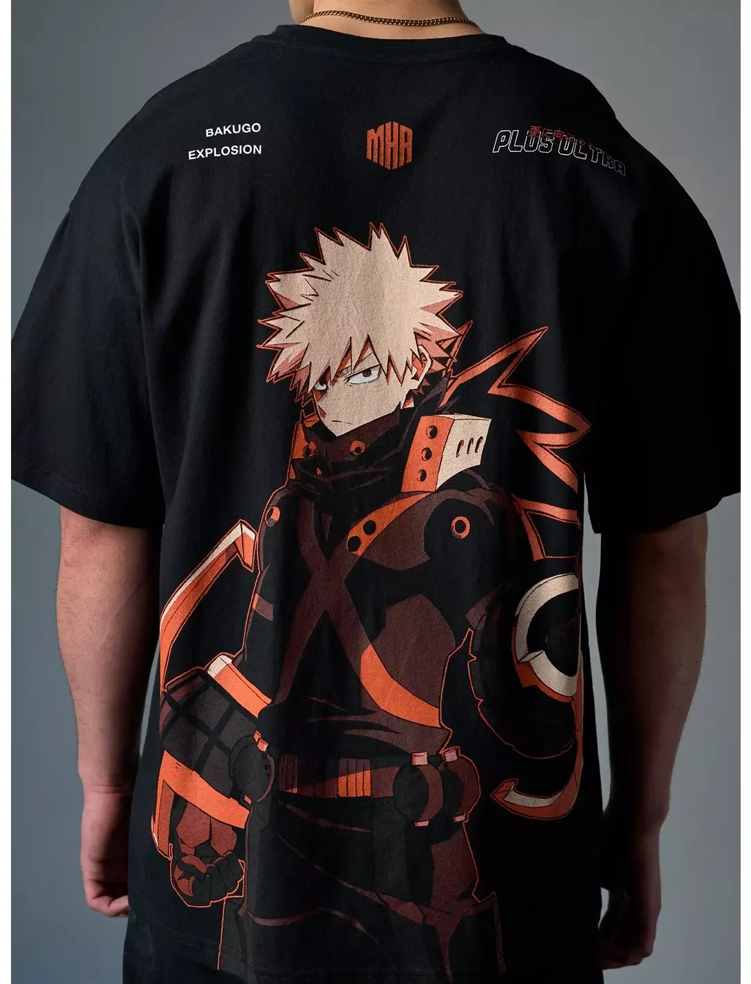 2026 Mens Womens My Hero Academia Bakugo T Shirt, Black Orange Plus Ultra Graphic Casual Clothing for Street Wear