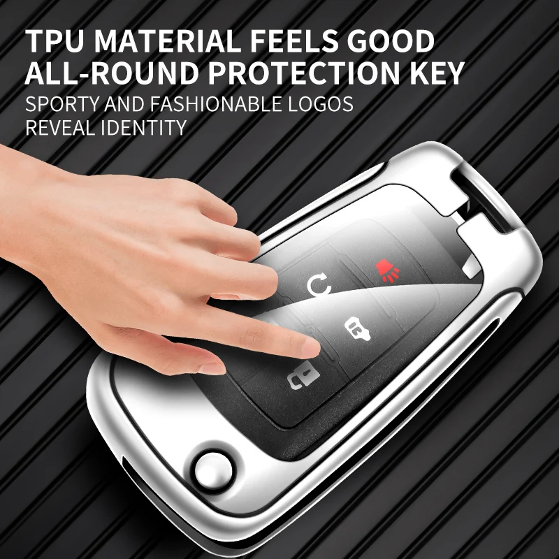 Zinc Alloy Car Flip Key Case Cover Shell Bag For Chevrolet Cruze Aveo Trax Sail Malibu Captiva Prism Spark Protector Accessories